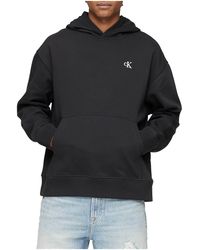 cotton blend fleece monogram logo sweatshirt