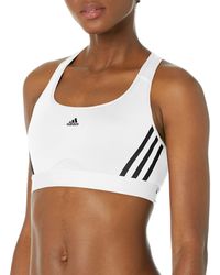 adidas - Standard Training Medium Support 3 Stripes Bra - Lyst