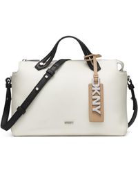DKNY - Louisa Medium Satchel Bag With Adjustable Straps And Logo Tag - Lyst