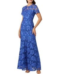 Shoshanna - Midnight Sapphire Floral Lace Elie Dress - Lyst