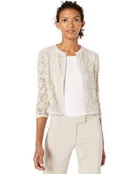 anne klein broderie cropped lace cardigan