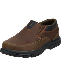mens leather skechers slip on