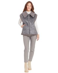 Frye - Zip Front Faux Suede Vest - Lyst