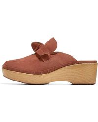 Cole Haan - Cloudfeel Bow Clog Sequoia Suede/antique Brass/natural Wood Clog/gum Outsole 6 B - Lyst