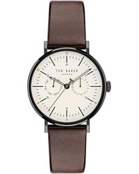 Ted Baker - Phylipa Gents Brown Eco Genuine Leather Strap Watch - Lyst
