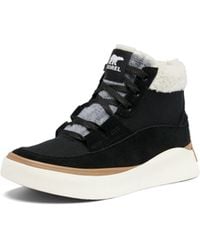 Sorel - Women's Out N About Lv Mid Waterproof Sneaker - Black, Sea Salt - 7.5 - Lyst