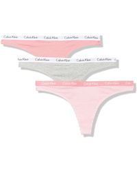 Calvin Klein - Carousel Logo Cotton Stretch Thong Panties - Lyst