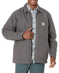 Carhartt - Mens Loose Fit Washed Duck Sherpa-lined Jacket - Lyst
