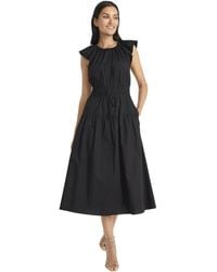 Maggy London - Elegant Midi A-line Smocked Waist Flutter Sleeve-tiered Skirt Versatile Wedding Guest Dresses - Lyst