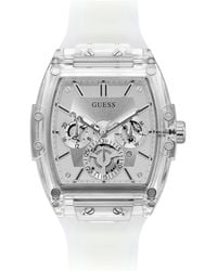 Guess - Stainless Steel Quartz Watch With Plastic Strap - Lyst