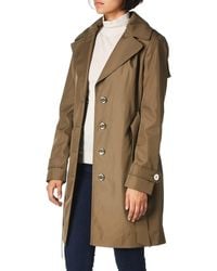 Calvin Klein - Single Breasted Belted Rain Jacket With Removable Hood Trench Coat - Lyst
