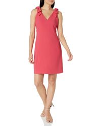 eliza j bow neck crepe shift dress