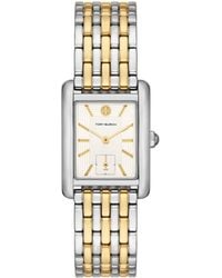 Tory Burch - Eleanor Three-hand Two-tone Stainless Steel Bracelet Watch - Lyst