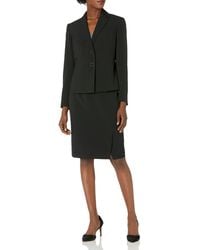 Kasper - Le Suit Petite Crepe Two Button Jacket With Multi Seams And Side Slit Skirt - Lyst