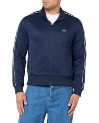 Lacoste - Regular Fit Long Full Zip Collared Sweatshirt W/single Stripe Sleeve Detailing Mm - Lyst
