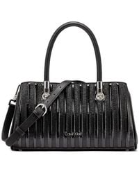 Calvin Klein - Brigette Patent Piping East West Convertible Satchel - Lyst