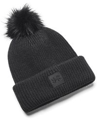 Under Armour - Coldgear Infrared Halftime Ribbed Pom Beanie - Lyst