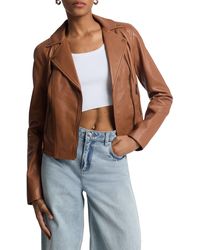 Michael Kors - Leather Moto Jacket - Lyst