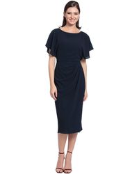 Maggy London - Plus Size Boat Neck Flutter Sleeve Dress Occasion Event Guest Of - Lyst