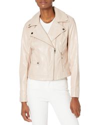 Guess - Faux Leather Moto Jacket With Snake Embossed Print - Lyst