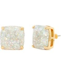 Kate Spade - Small Square Opal Stud Earrings - Lyst