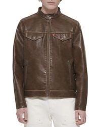 Levi's - Giacca da Uomo in Ecopelle Trucker Racer - Lyst