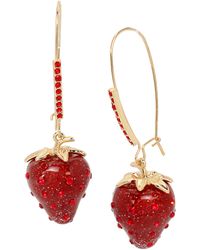 Betsey Johnson - S Strawberry Dangle Earrings - Lyst