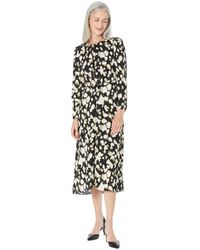Maggy London - Long Sleeve Center Front Waist Ruched Midi Dress - Lyst