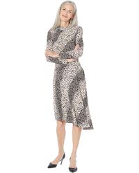 Maggy London - Plus Size Long Sleeve Mock Neck Midi Dress With Asymmetrical Hem - Lyst