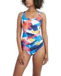 Nautica - Standard One Piece Swimsuit Crossback Tummy Control Quick Dry Removable Cup Adjustable Strap Bathing Suit - Lyst