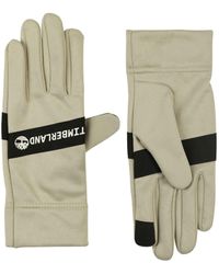 Timberland Stretch Gloves With Printed Logo - Natural