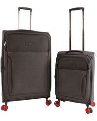 ORIGINAL PENGUIN Collins 3 Piece Set Expandable Suitcase with Spinner Wheels Black 