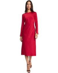 Donna Morgan - Elegant Long Sleeve Midi-versatile Cocktail-wedding Guest Work Dress For - Lyst