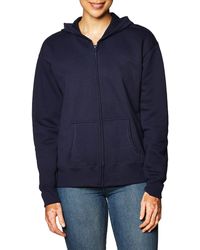 Hanes Ecosmart Full-zip Hoodie Sweatshirt - Blue