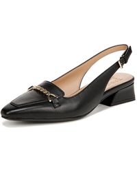 Naturalizer - S Lindsey Slingback Pointed Toe Low Block Heel Pump Black Smooth Leather 11 M - Lyst