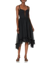 Dress The Population Wren Tie Shoulder High Low Cocktail Dress In Yellow Lyst