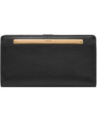Fossil - Liza Leather Wallet Slim Minimalist Bifold - Lyst