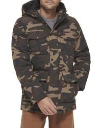 Levi's - Water Resistant Arctic Cloth Midlength Quilted Hoody Parka - Lyst
