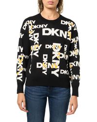 DKNY - Logo Long Sleeve Casual Sweater - Lyst