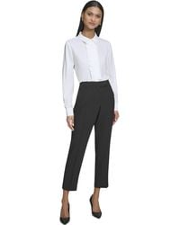 Karl Lagerfeld - Paris Straight Leg Belted Suit Pant - Lyst