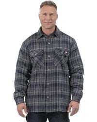 Dickies - Big & Tall High Pile Fleece Lined Flannel Shirt Jacket With Hydroshield - Lyst