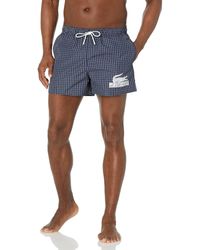Lacoste - Standard Checkered Print Short With Adjustable Waist - Lyst