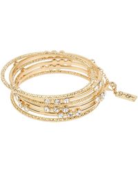Jessica Simpson Stone Mixed Bangle Bracelet Set - Metallic