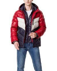 Tommy Hilfiger - Midweight Chevron Quilted Performance Hooded Puffer Jacket - Lyst