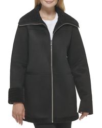 Calvin Klein - Warm Rolled Cuff Faux Sherling Jacket - Lyst