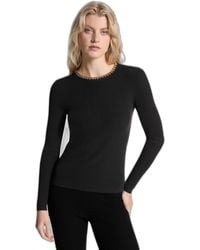MICHAEL Michael Kors - Chain Neck Long Sleeve Rib Sweater - Lyst