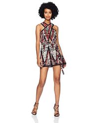 BCBGMAXAZRIA Printed Halter Romper - Multicolor