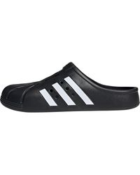 adidas Adilette Clog Slide Sandal in White/Black/White (White) - Save 38% -  Lyst