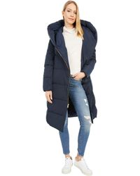 Cole Haan - Down Coat With Bib Front And Dramatic Hood - Lyst