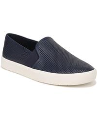 Vince - S Blair Slip On Fashion Sneakers Midnight Blue Perf Leather 11 M - Lyst